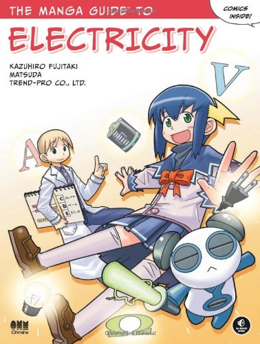 Cover of The Manga Guide to Electricity, with manga characters among electrical symbols.