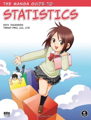 Cover of The Manga Guide to Statistics, featuring a manga illustration of a smiling girl.