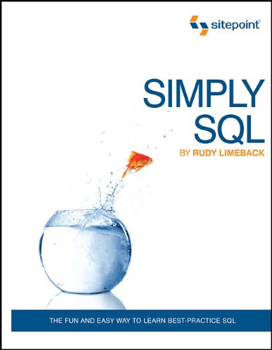 Cover of Simply SQL by Rudy Limeback (SitePoint), featuring a goldfish leaping from a fishbowl.