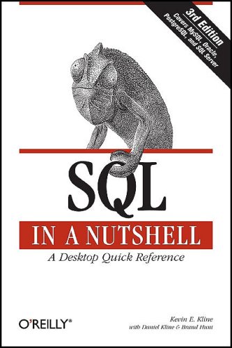 Cover of SQL in a Nutshell, 3rd Edition (O'Reilly), featuring an engraving of a chameleon.