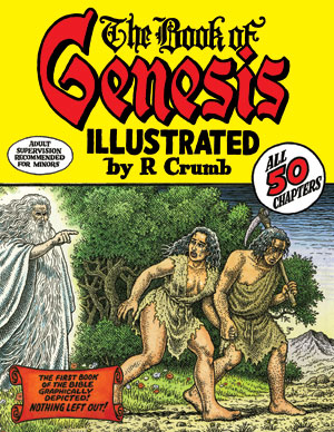 Cover of The Book of Genesis Illustrated by R. Crumb, showing Adam and Eve in a garden.