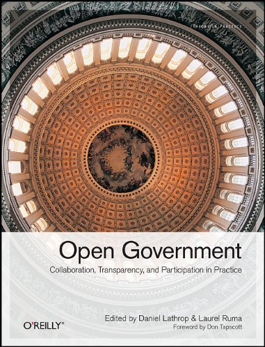 Cover of Open Government (O'Reilly), showing the coffered interior of the U.S. Capitol dome.