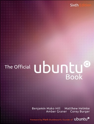 cover Cover of The Official Ubuntu Book, Sixth Edition (Prentice Hall), with the Ubuntu logo on a magenta cover.