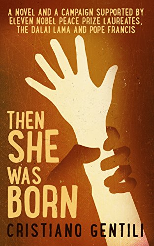 Cover of Then She Was Born by Cristiano Gentili, showing a child's hand silhouetted against an adult's.